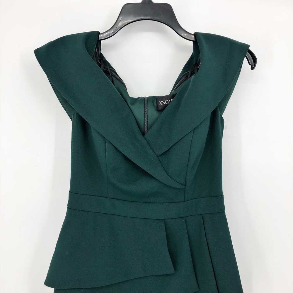 Xscape Womens Column Gown 4 Green Off the Shoulde… - image 5