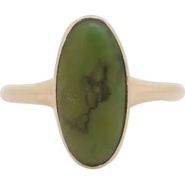 Victorian 10k Turquoise Cabochon stone Ring. 10k … - image 1