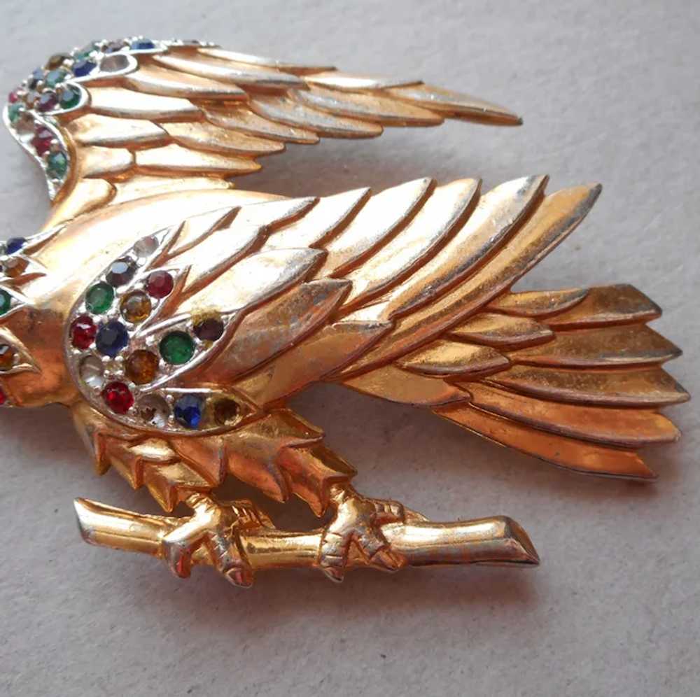 1940s Vermeil Eagle Pin Gold Plated Sterling Silv… - image 3