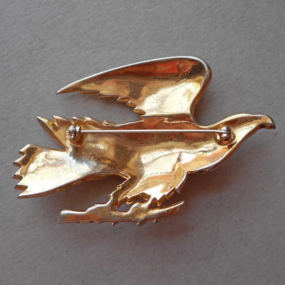 1940s Vermeil Eagle Pin Gold Plated Sterling Silv… - image 7