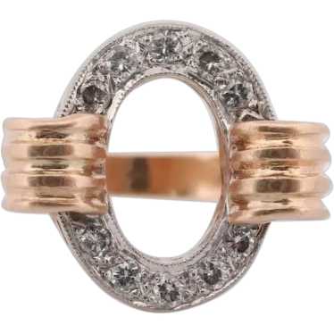 Circle Ring. 14k Diamond Encrusted Circle of life.