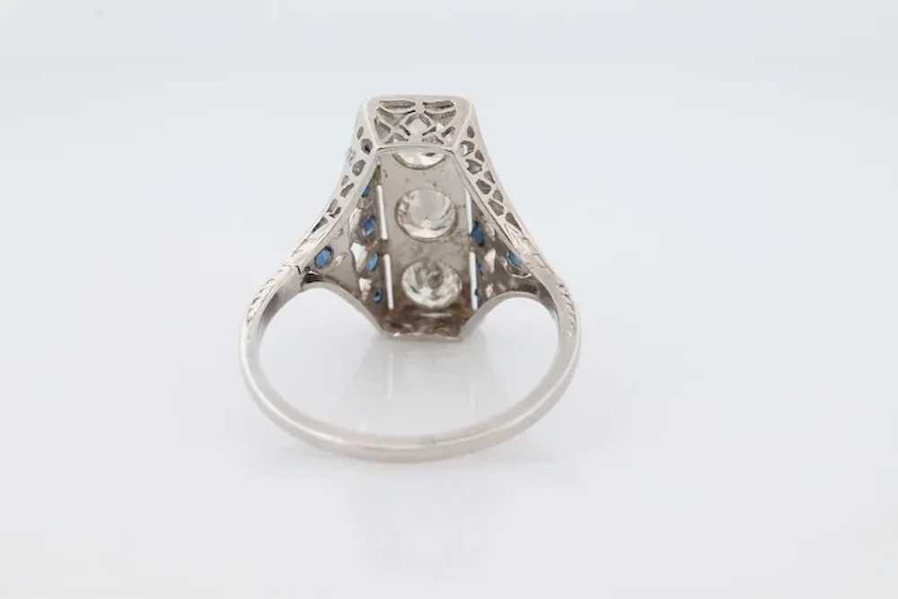 Antique 18k and Platinum Triple Diamond ring. Ver… - image 7