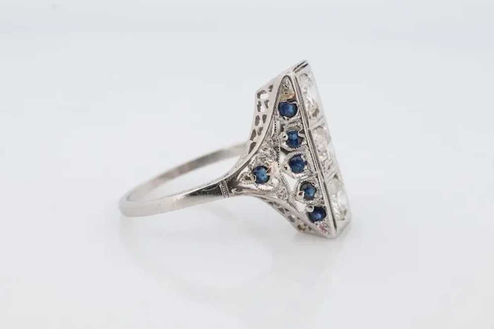 Antique 18k and Platinum Triple Diamond ring. Ver… - image 8