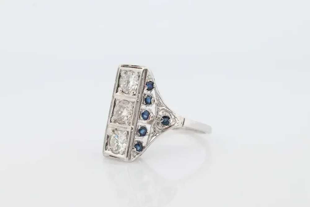Antique 18k and Platinum Triple Diamond ring. Ver… - image 9