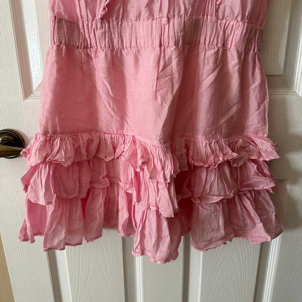 Loveshackfancy Pink Ruffle Dress sz Large - image 3