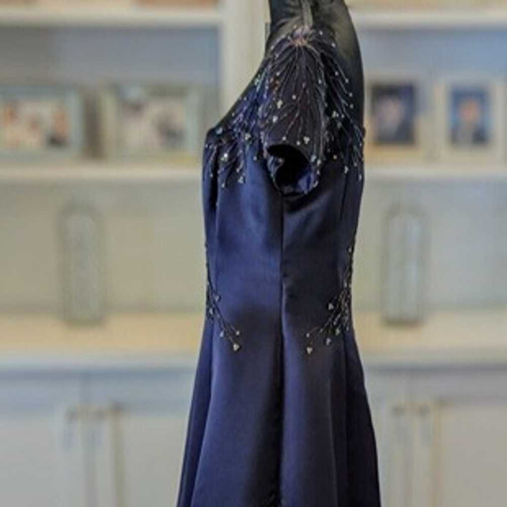 JOVANI Vintage Navy Blue Crystal Prom Formal Long… - image 4