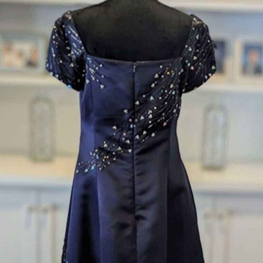 JOVANI Vintage Navy Blue Crystal Prom Formal Long… - image 5