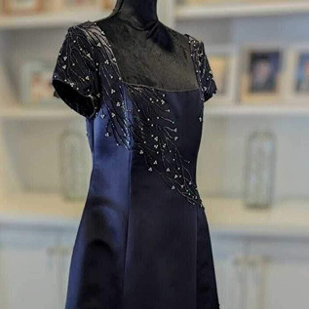 JOVANI Vintage Navy Blue Crystal Prom Formal Long… - image 7