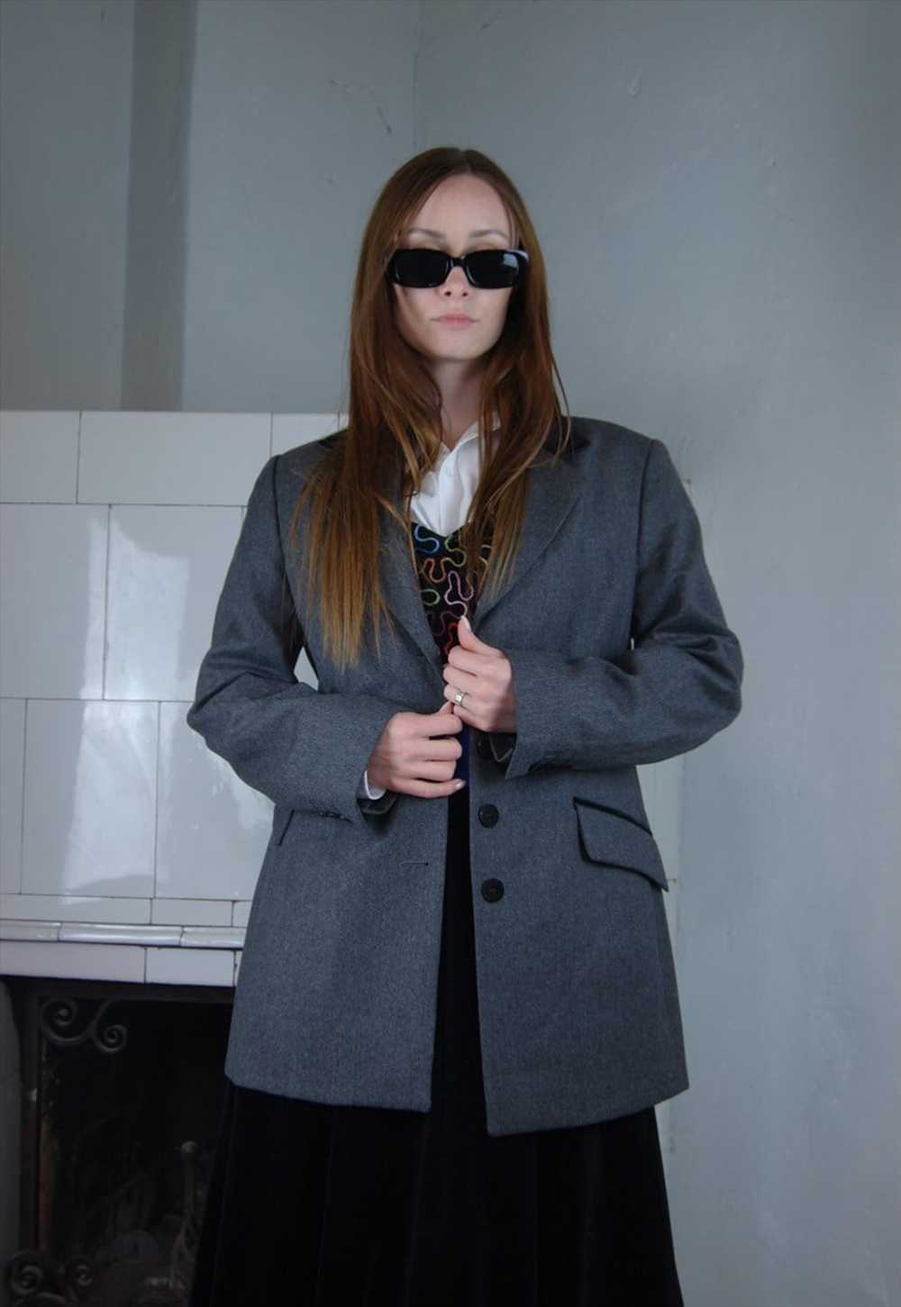 Vintage 90's baggy oversized long suit tailored b… - image 3