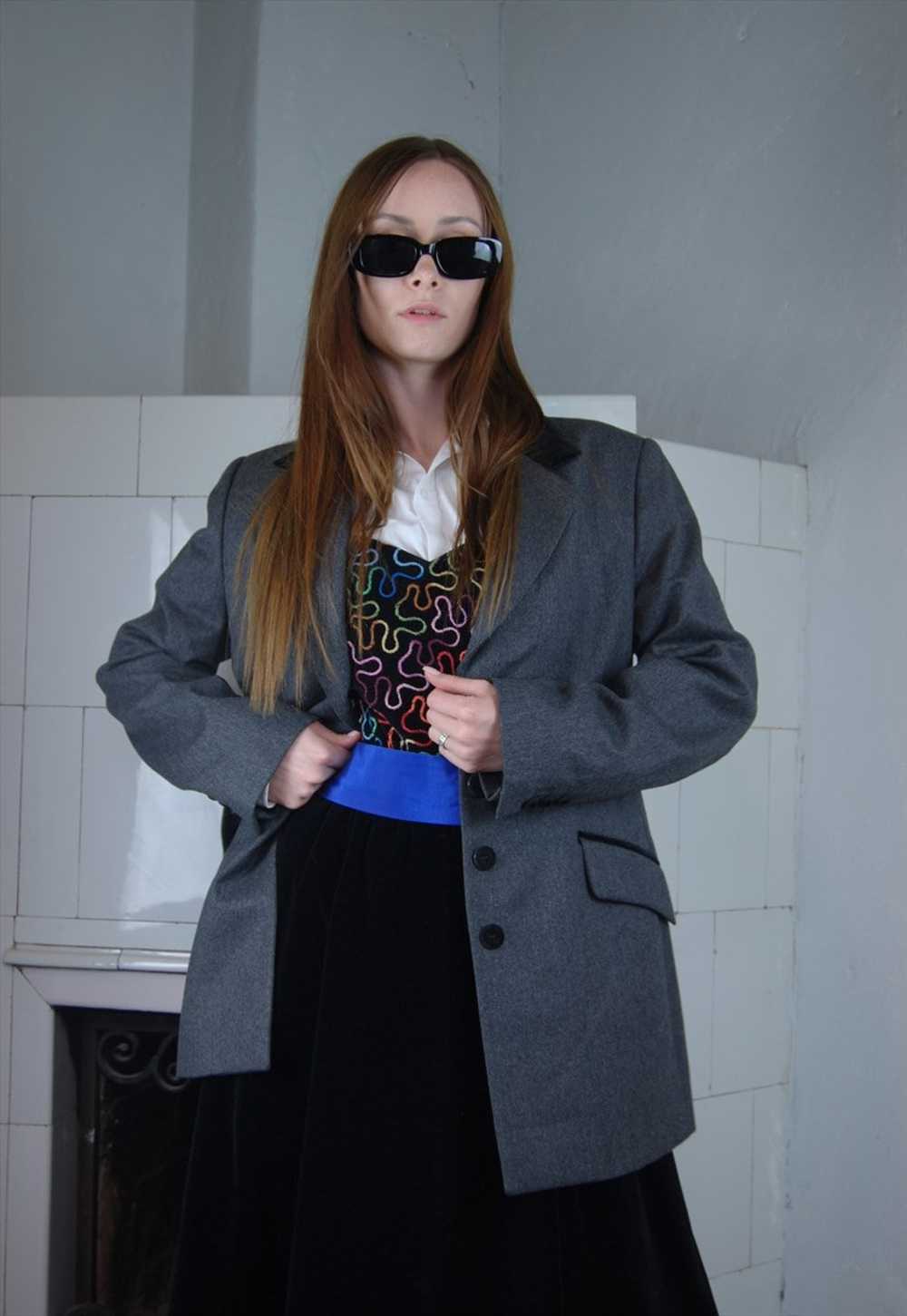Vintage 90's baggy oversized long suit tailored b… - image 5