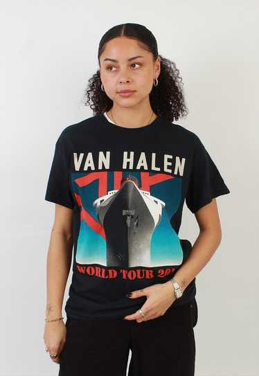 Vintage van Halen world tour 2015 navy t shirt