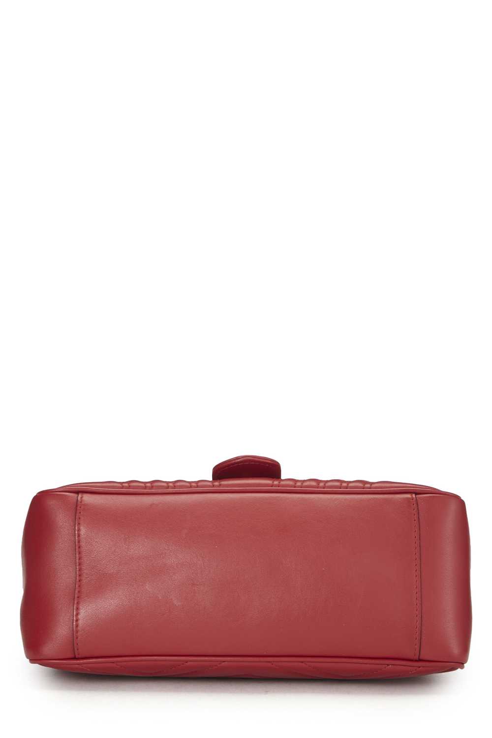Red Leather GG Marmont Top Handle Bag Small - image 5