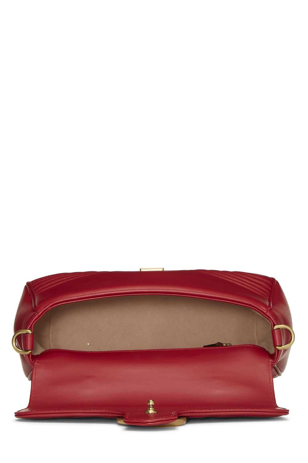 Red Leather GG Marmont Top Handle Bag Small - image 6