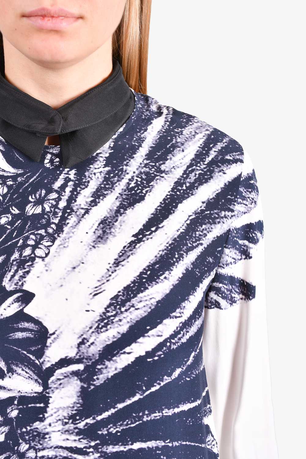 Carte Blanche by Sportmax 2015 White/Navy Printed… - image 2