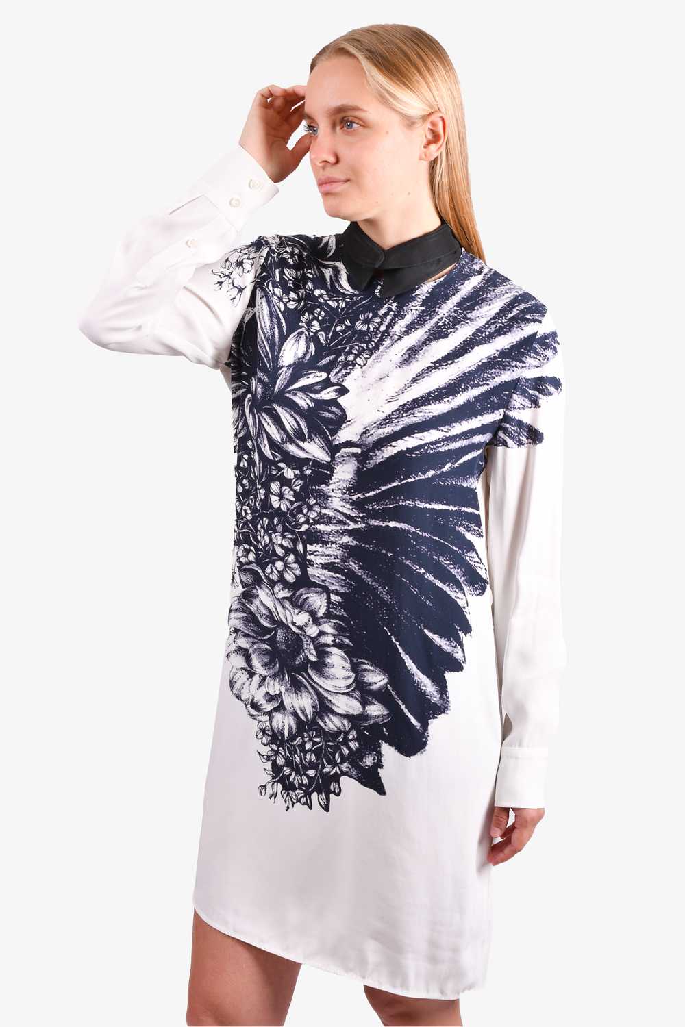 Carte Blanche by Sportmax 2015 White/Navy Printed… - image 3