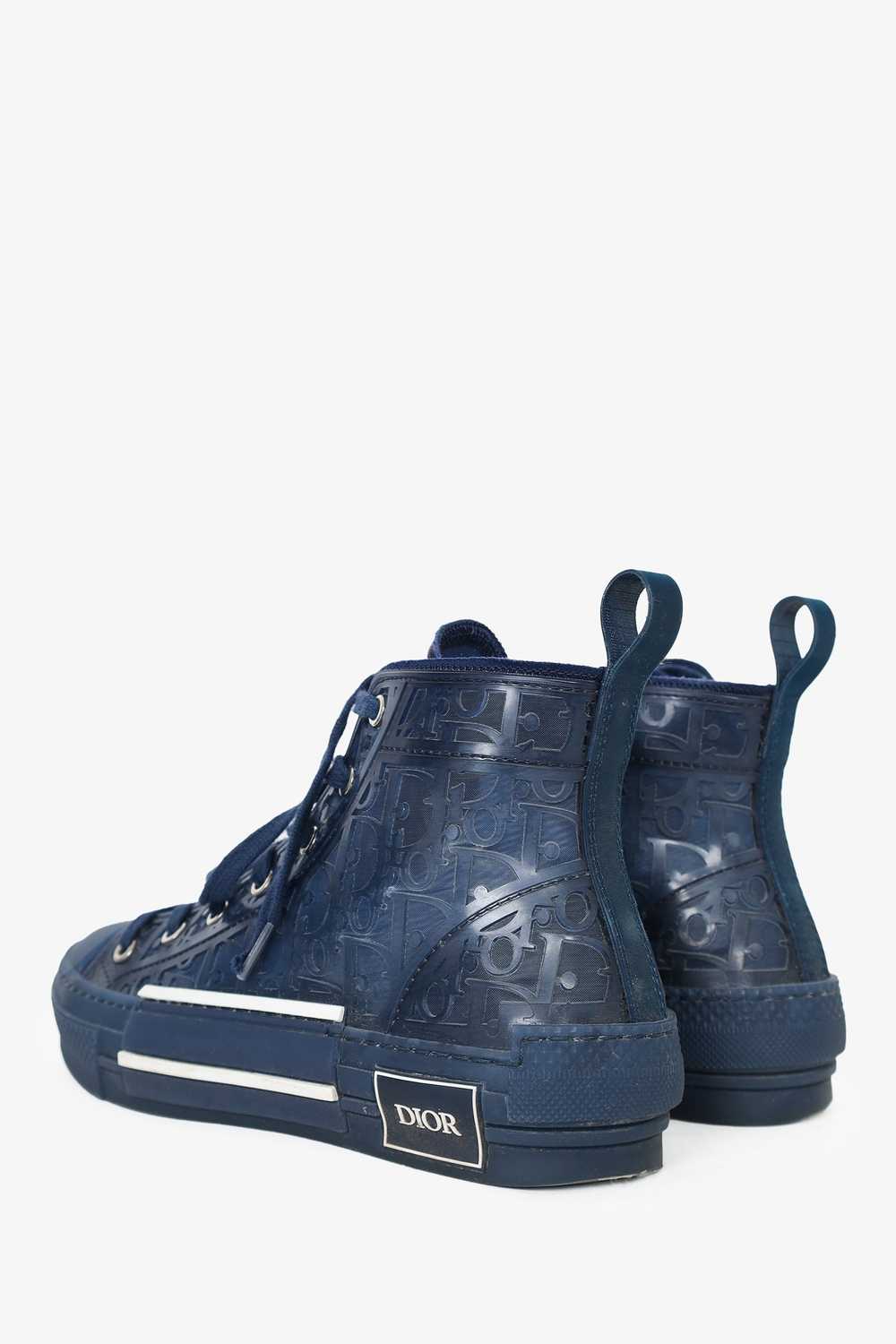 Dior Homme Navy Oblique B23 High Top Sneaker Size… - image 3