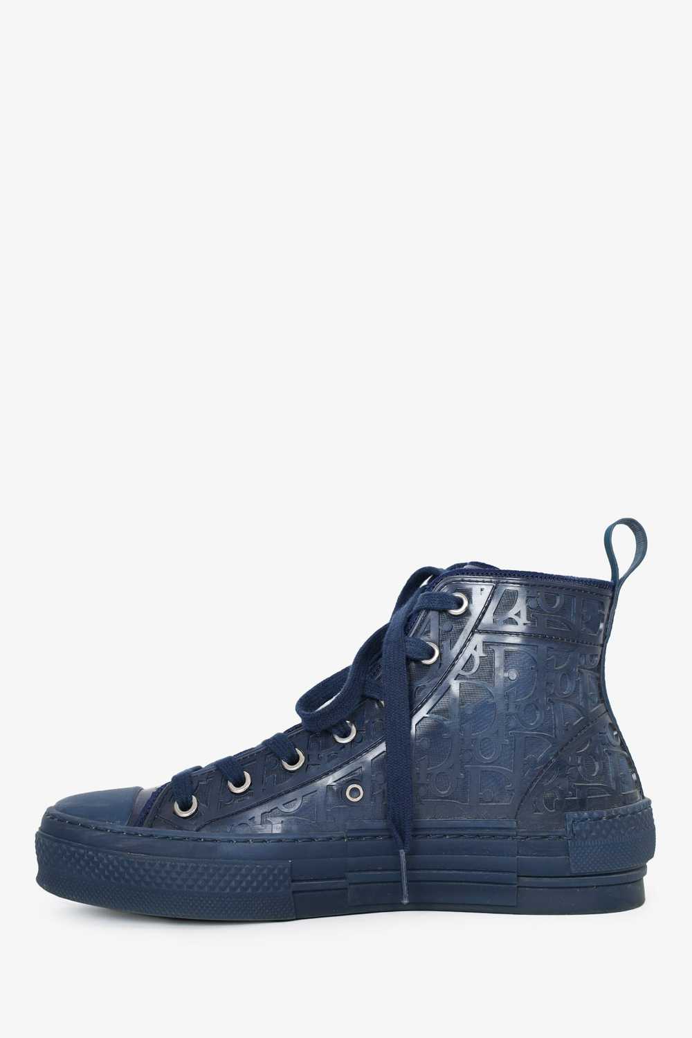 Dior Homme Navy Oblique B23 High Top Sneaker Size… - image 4