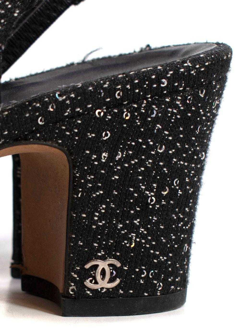 Chanel Chanel Black Sequin Embellished Tweed Slin… - image 7