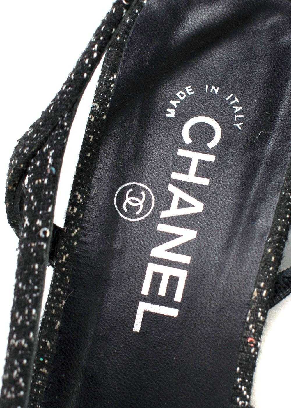Chanel Chanel Black Sequin Embellished Tweed Slin… - image 9