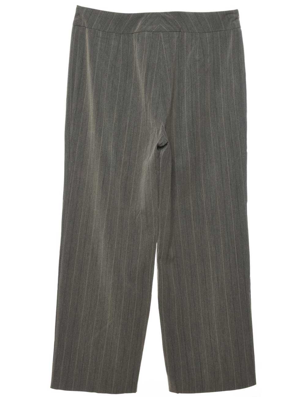 Pinstripes Olive Green Trousers - W32 L28 - image 2