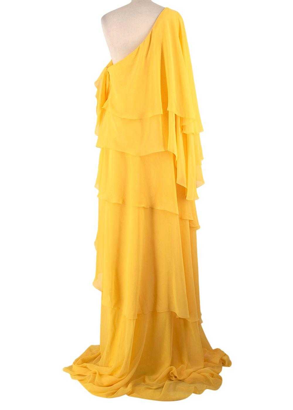 Honayda Honayda Yellow Asymmetric Ruffled Gown - image 2