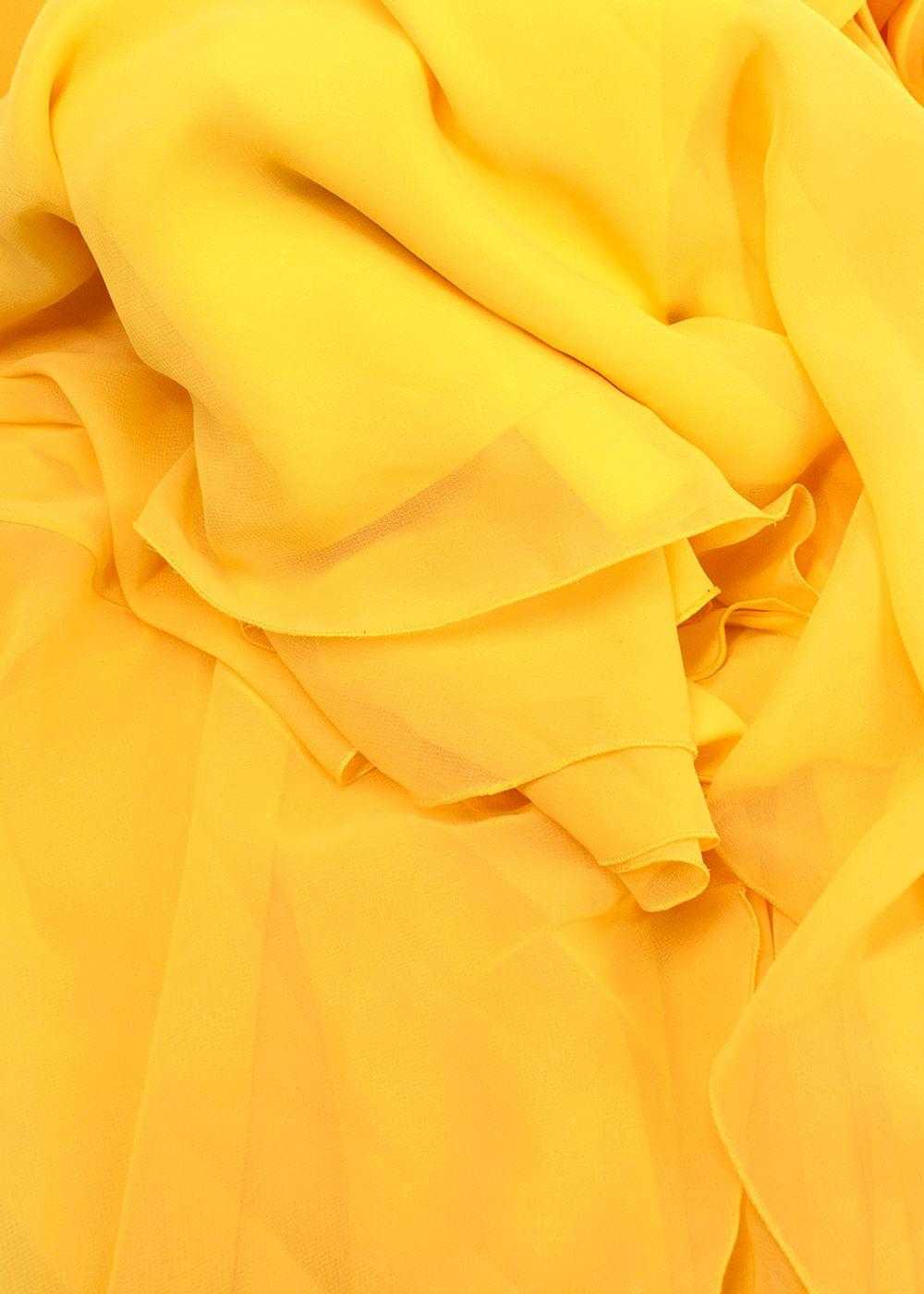 Honayda Honayda Yellow Asymmetric Ruffled Gown - image 4