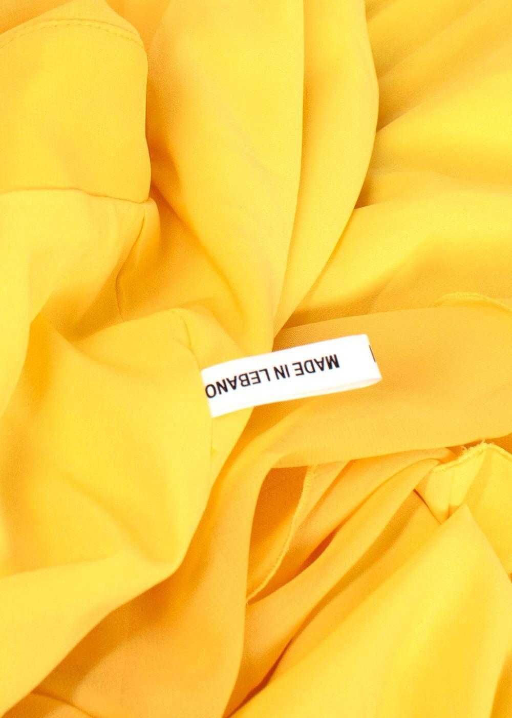 Honayda Honayda Yellow Asymmetric Ruffled Gown - image 8