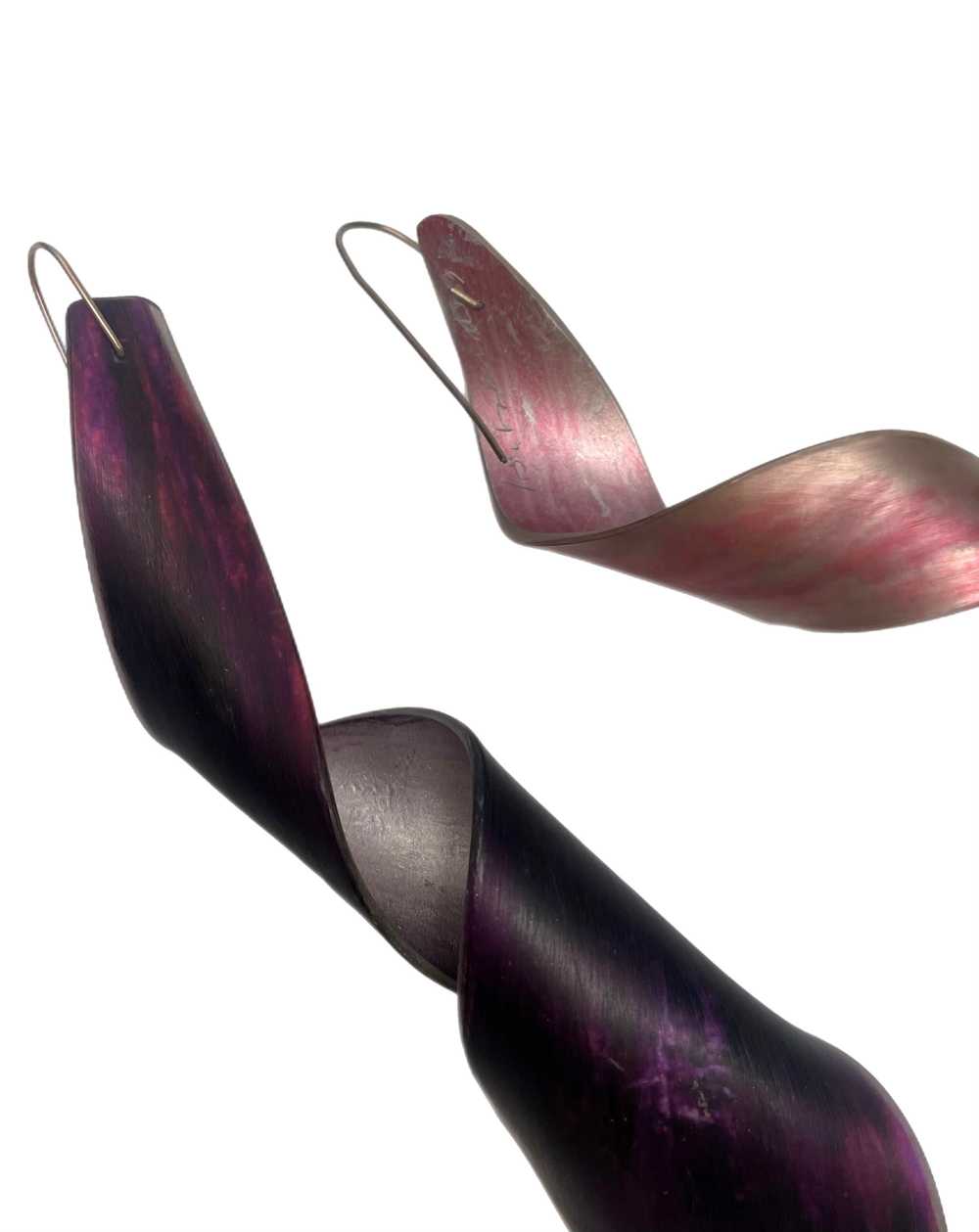 Cara Croninger Purple Curly Earrings - image 3