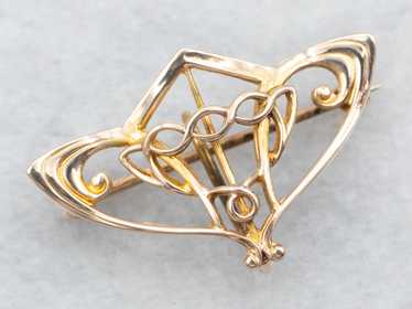 Yellow Gold Charm Holder Brooch or Pendant - image 1