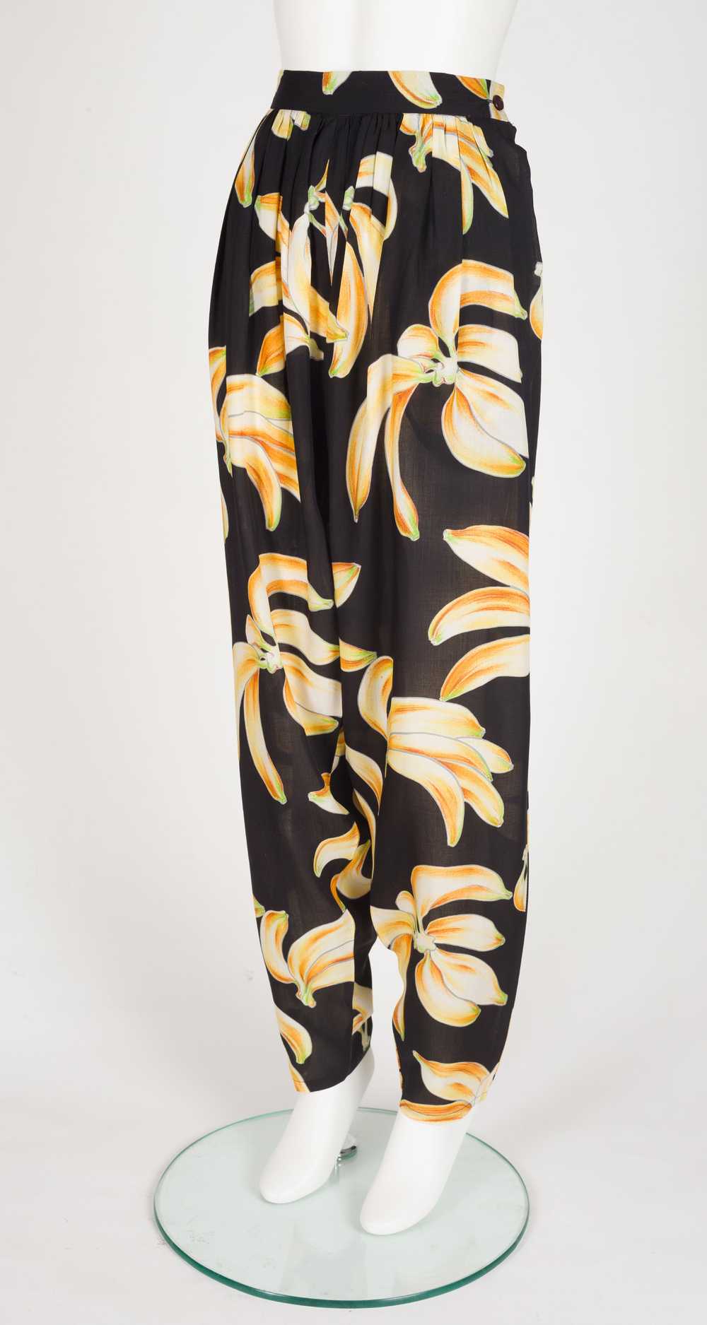 Wayne Clark 1980s Banana Novelty Print Black Tape… - image 5