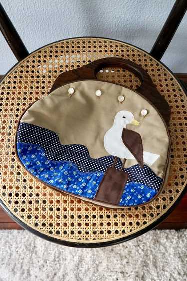 Handmade 70's Seagull Patchwork Bag