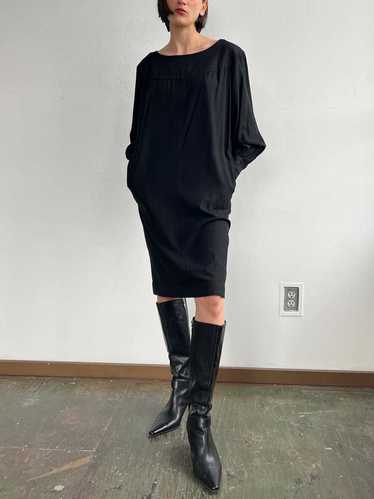 Vintage YSL Raw SIlk Dress - Black - image 1