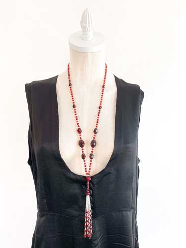 1920's Style Glass Bead Flapper Necklace
