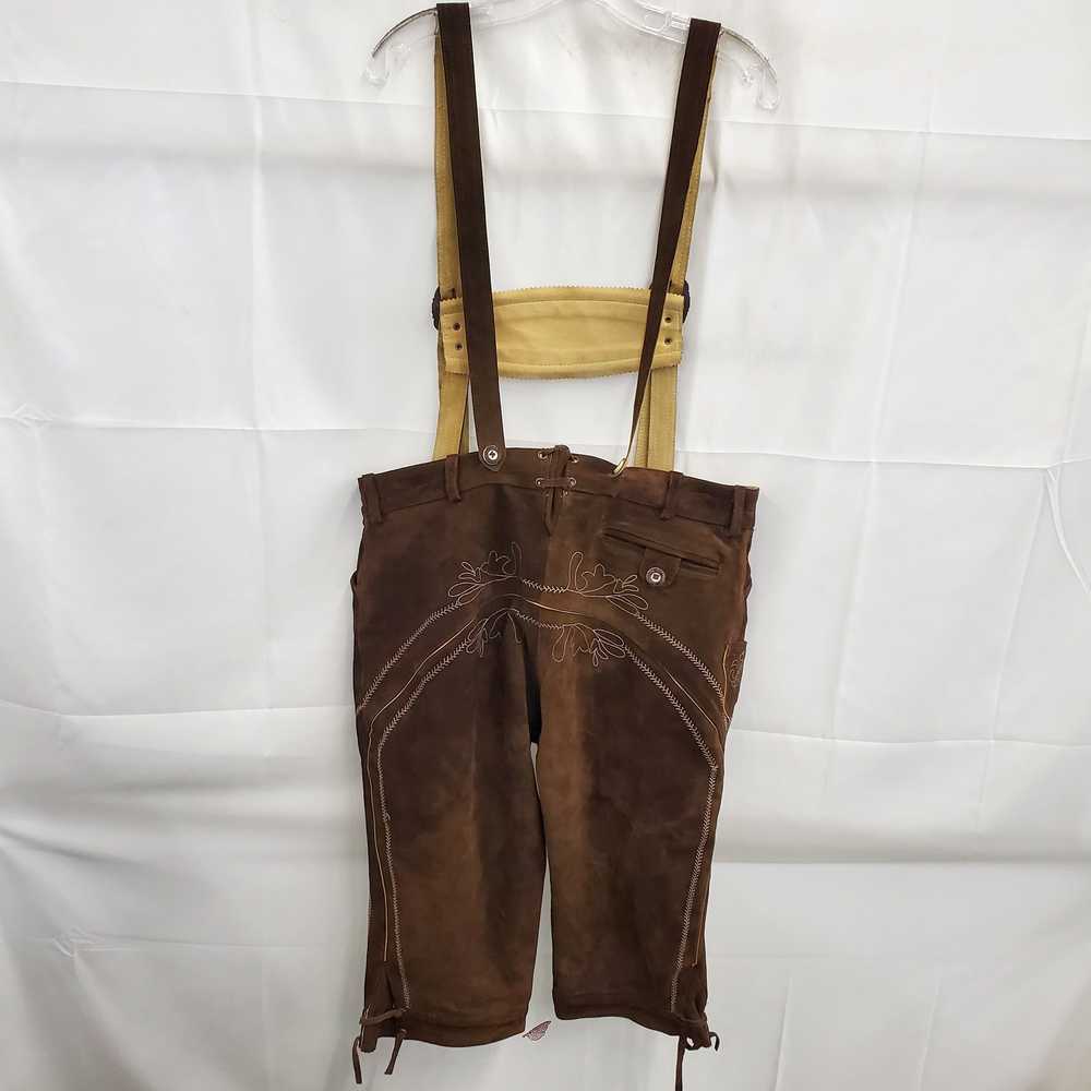 Gaudi Leather Vintage Brown Suede Lederhosen Size… - image 1
