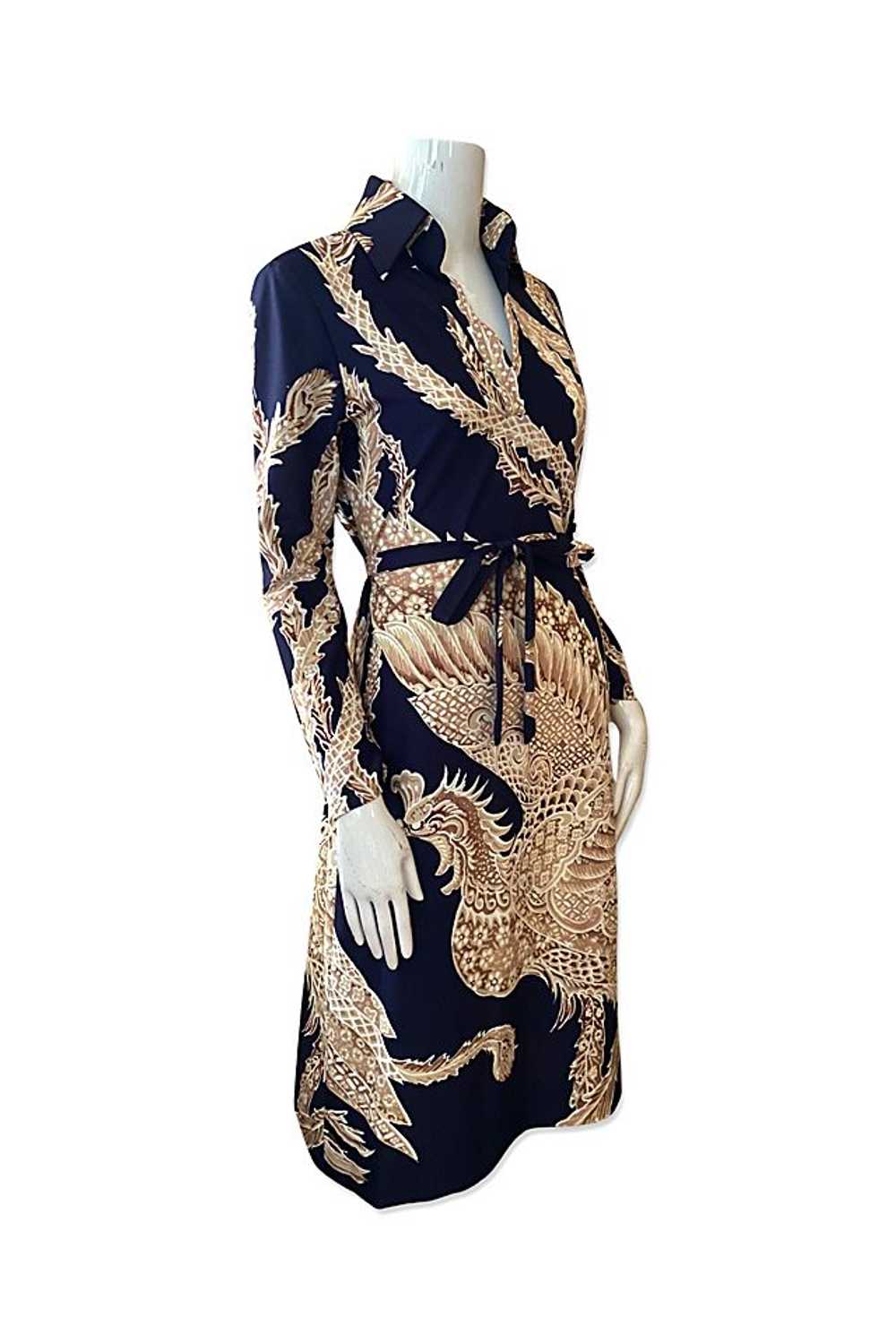 1970s Phoenix Print Belted Shirt Dress Selected B… - image 2