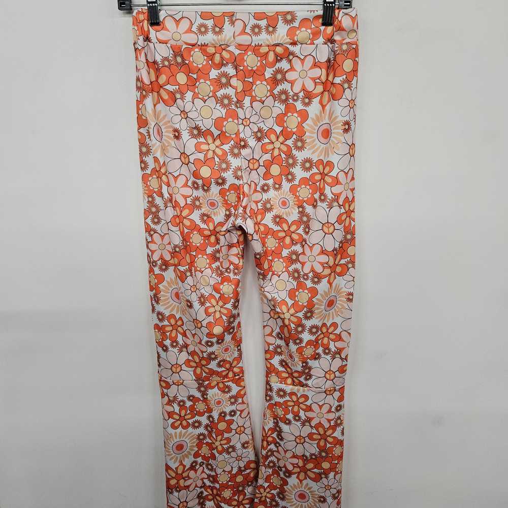 Orange Floral Stretch Pants - image 2