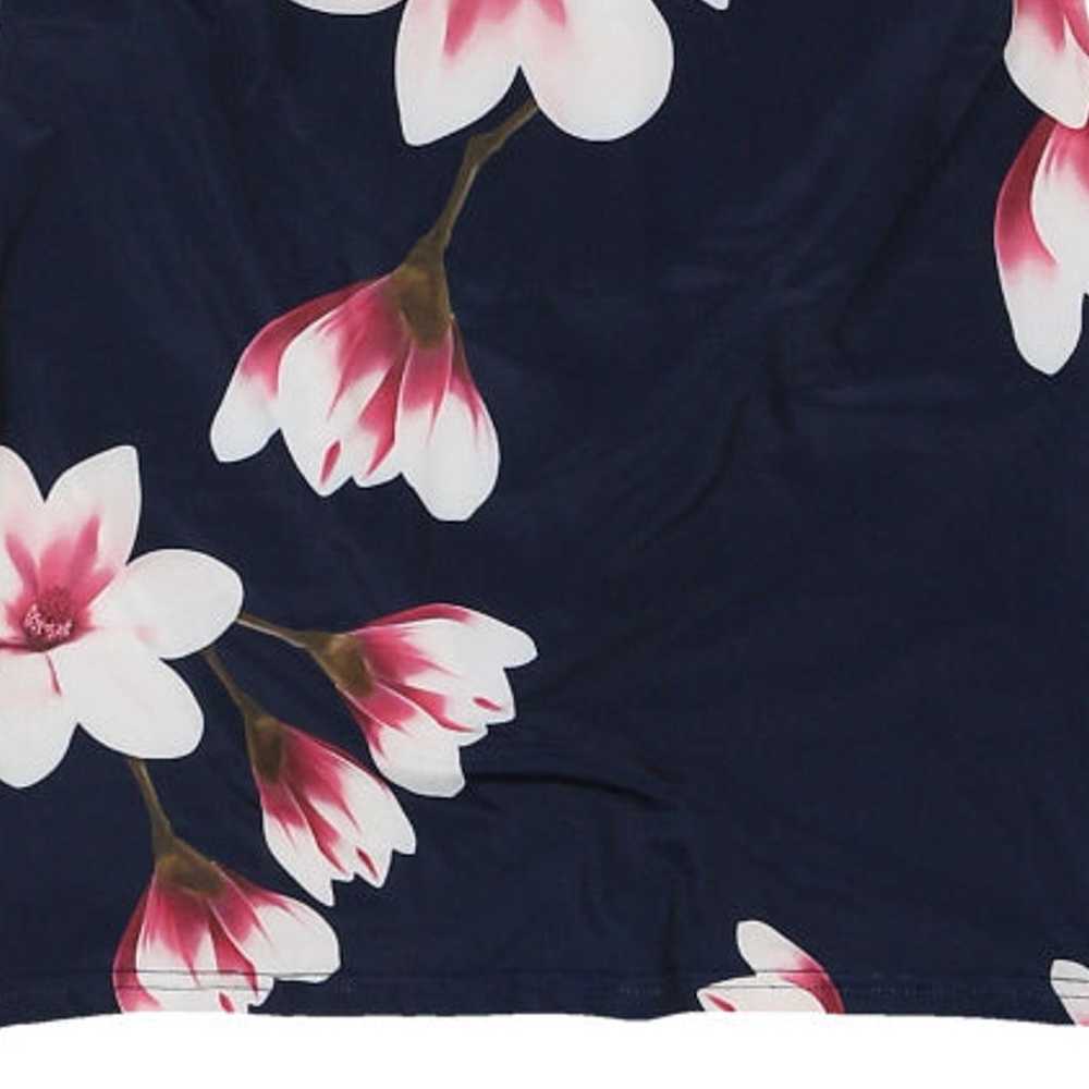 Unbranded Floral Mini Dress - Large Navy Polyester - image 4