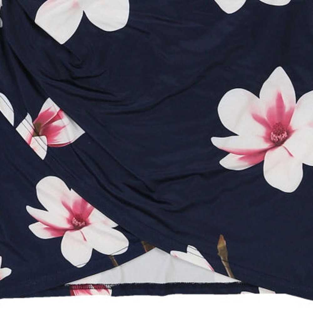 Unbranded Floral Mini Dress - Large Navy Polyester - image 6