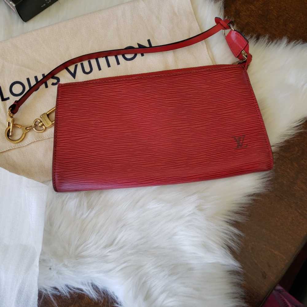 Vintage Louis Vuitton Epi Red Pochette Accessorie… - image 2