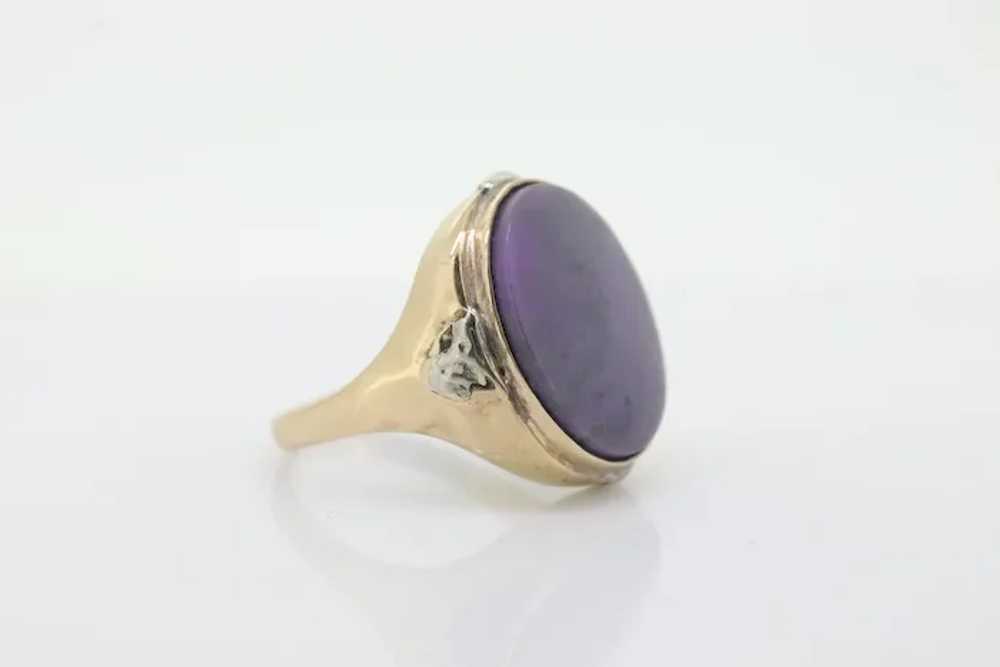 10k SUGILITE Purple bezel ring. Antique 10k Oval … - image 6