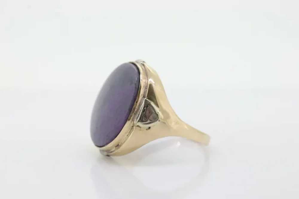 10k SUGILITE Purple bezel ring. Antique 10k Oval … - image 7