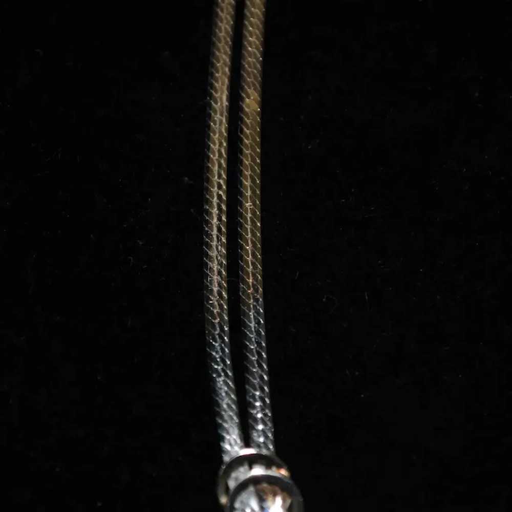 Striped Two-color Sterling Silver Lariat Necklace - image 10