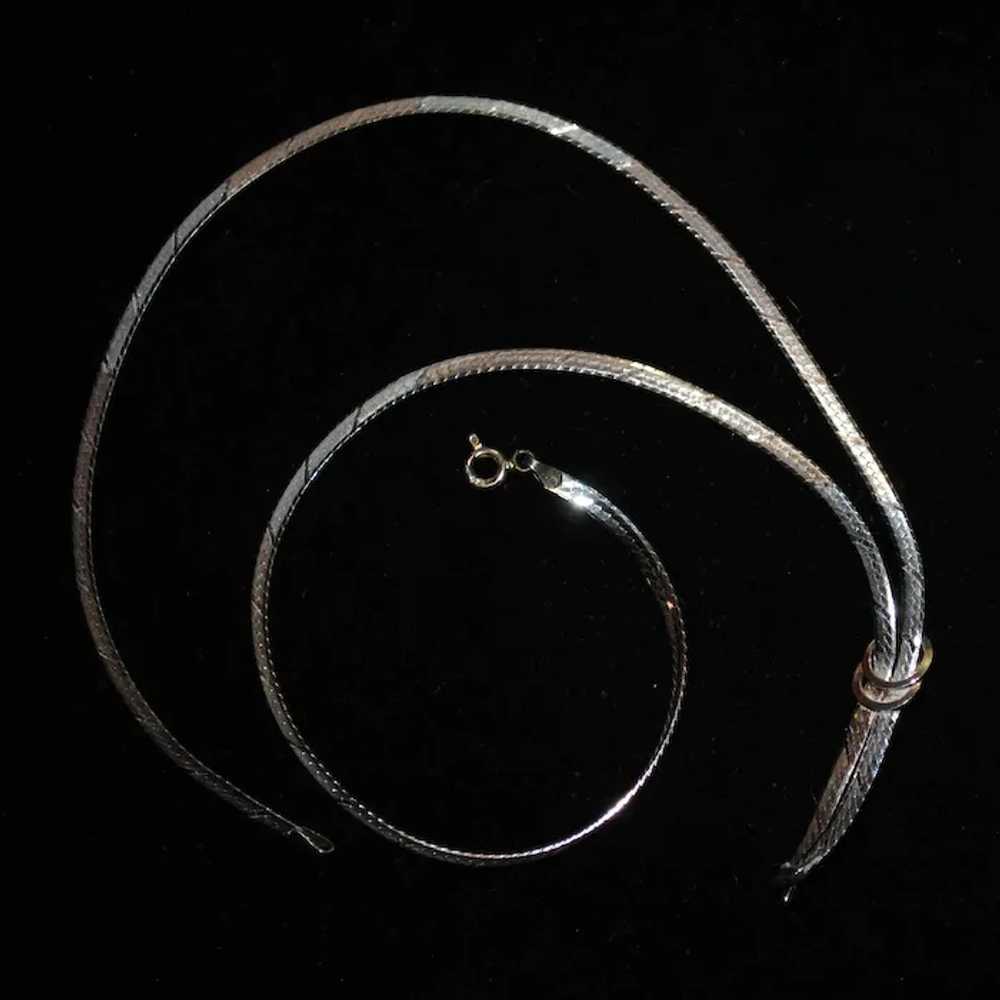 Striped Two-color Sterling Silver Lariat Necklace - image 3