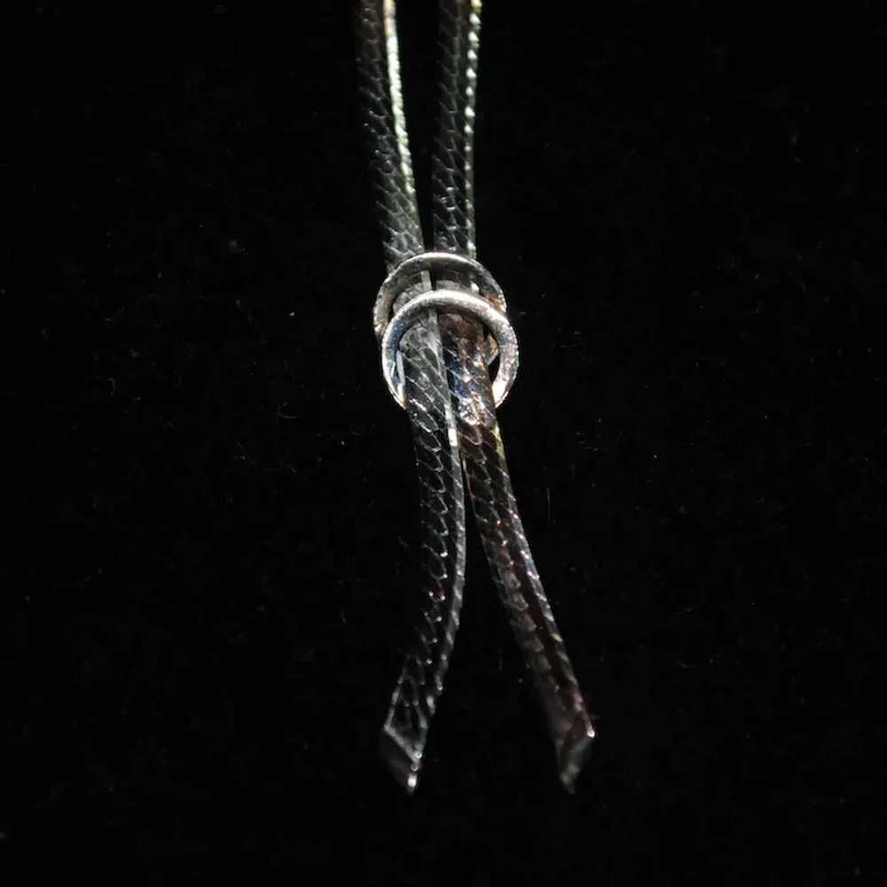 Striped Two-color Sterling Silver Lariat Necklace - image 4