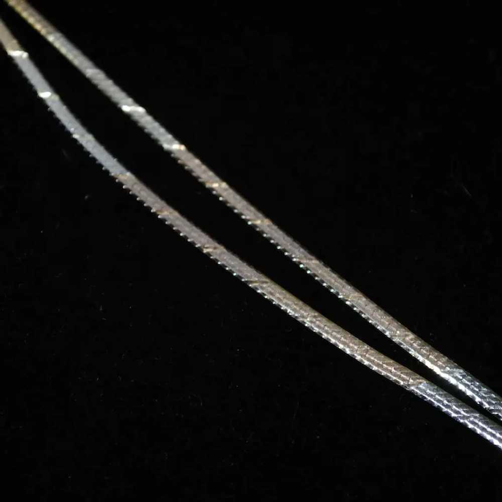 Striped Two-color Sterling Silver Lariat Necklace - image 6