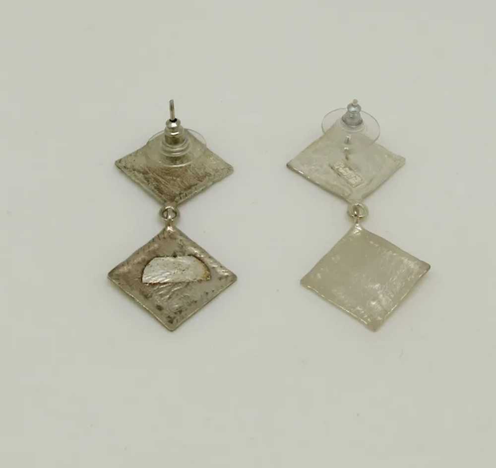 Sterling Geometric Dangling Earrings - image 3