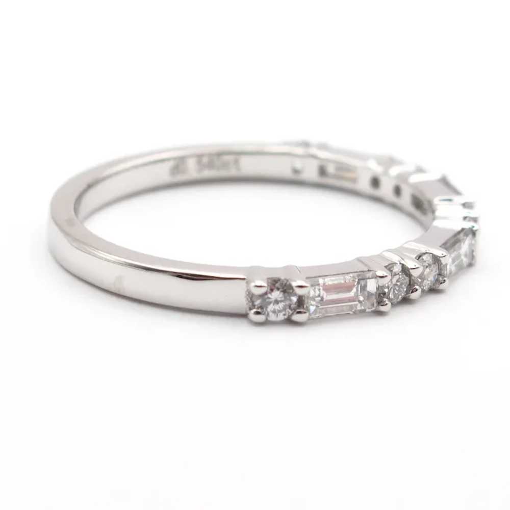 Baguette & Round Diamond Stacking Wedding Band .5… - image 2