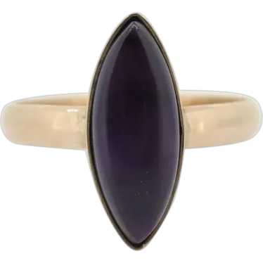 10k SUGILITE Purple bezel ring. Antique 10k Marqui