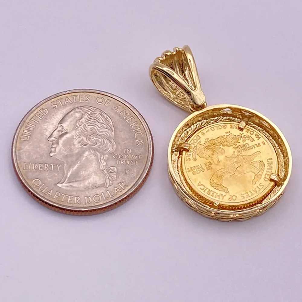 US Gold Coin Pendant 1/10 American Eagle in 14K G… - image 3