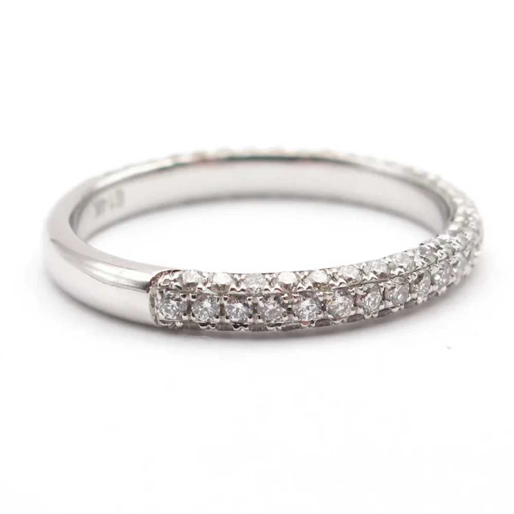 Diamond Encrusted Wedding Band .74 ctw 14k White … - image 2